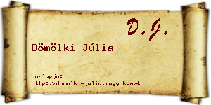 Dömölki Júlia névjegykártya